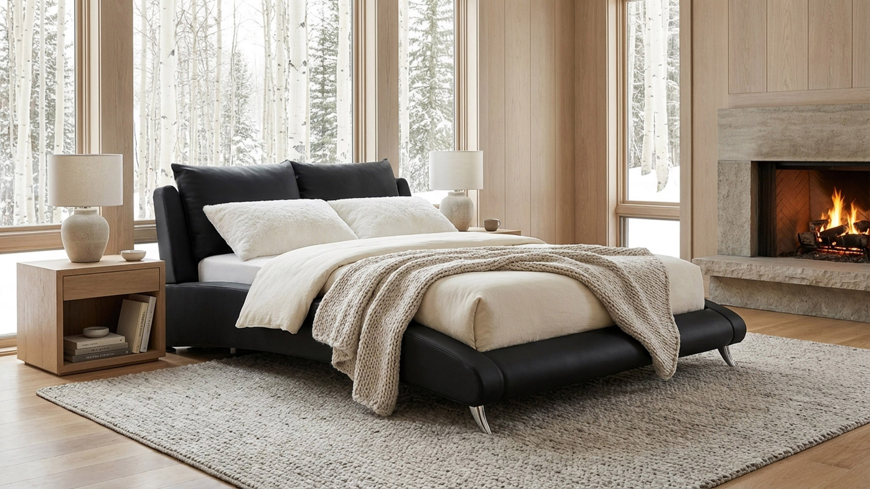 Cadillac Microfiber Leather Bed - Black