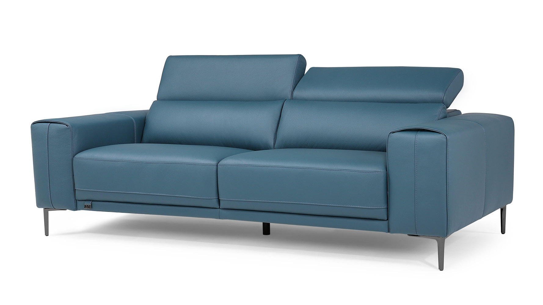 Rousso Leather Loveseat - Dark Teal | Zuri Furniture