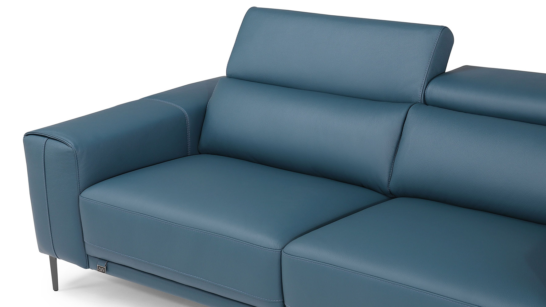 Rousso Leather Loveseat - Dark Teal | Zuri Furniture