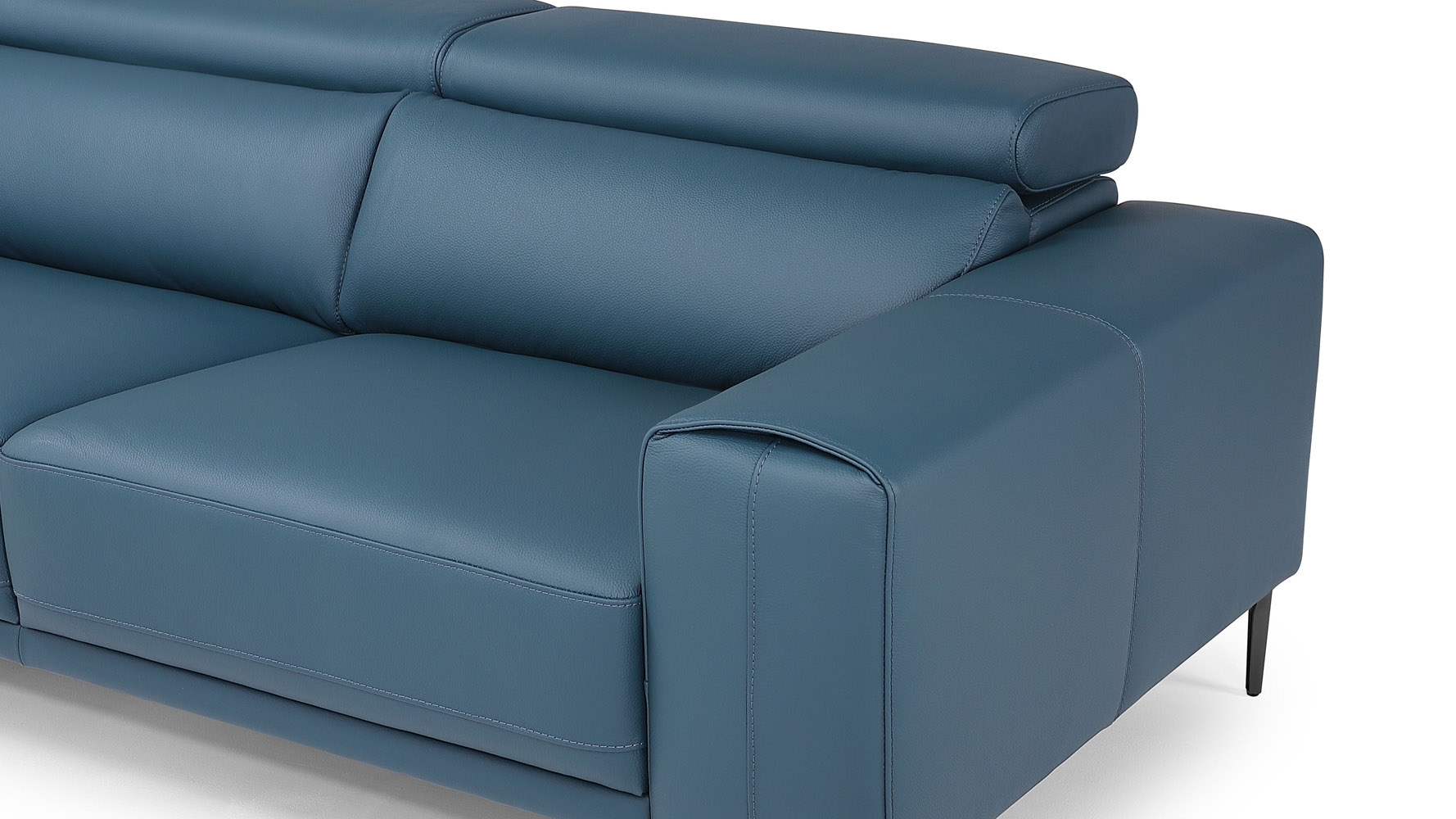 Rousso Leather Loveseat - Dark Teal | Zuri Furniture