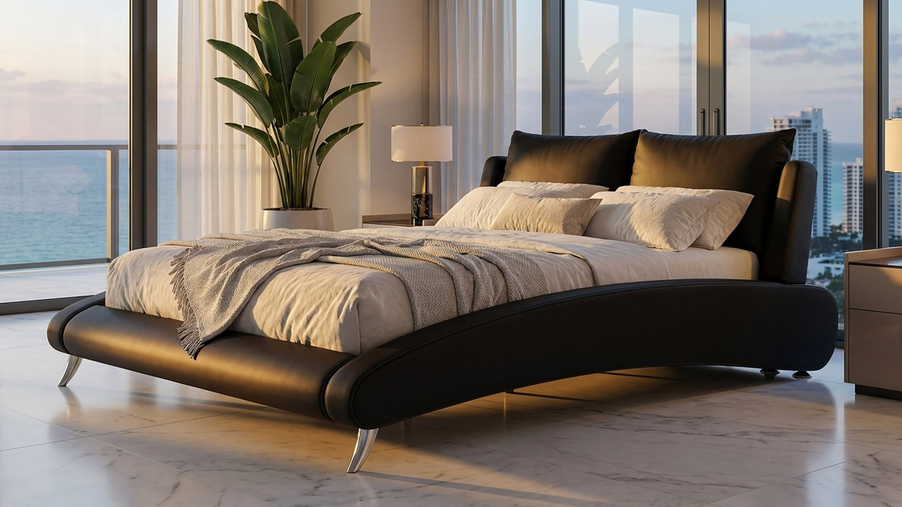Cadillac Microfiber Leather Bed - Black