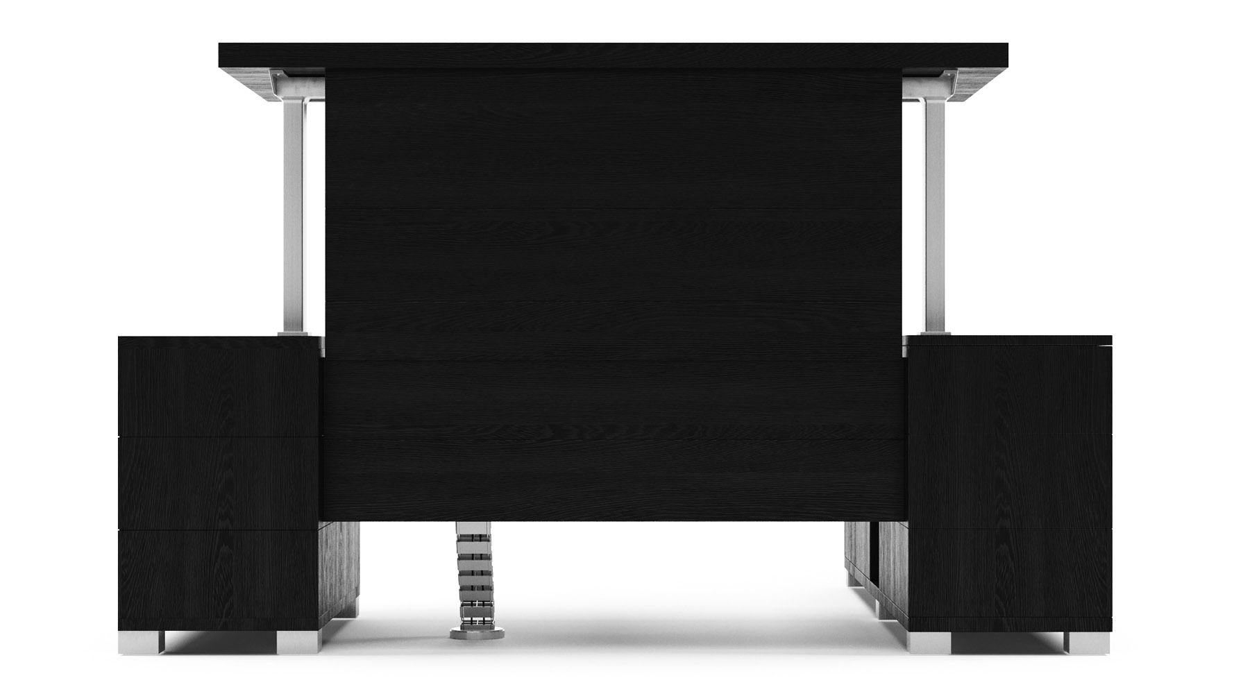 Ford Adjustable Height Desk with Return - Black