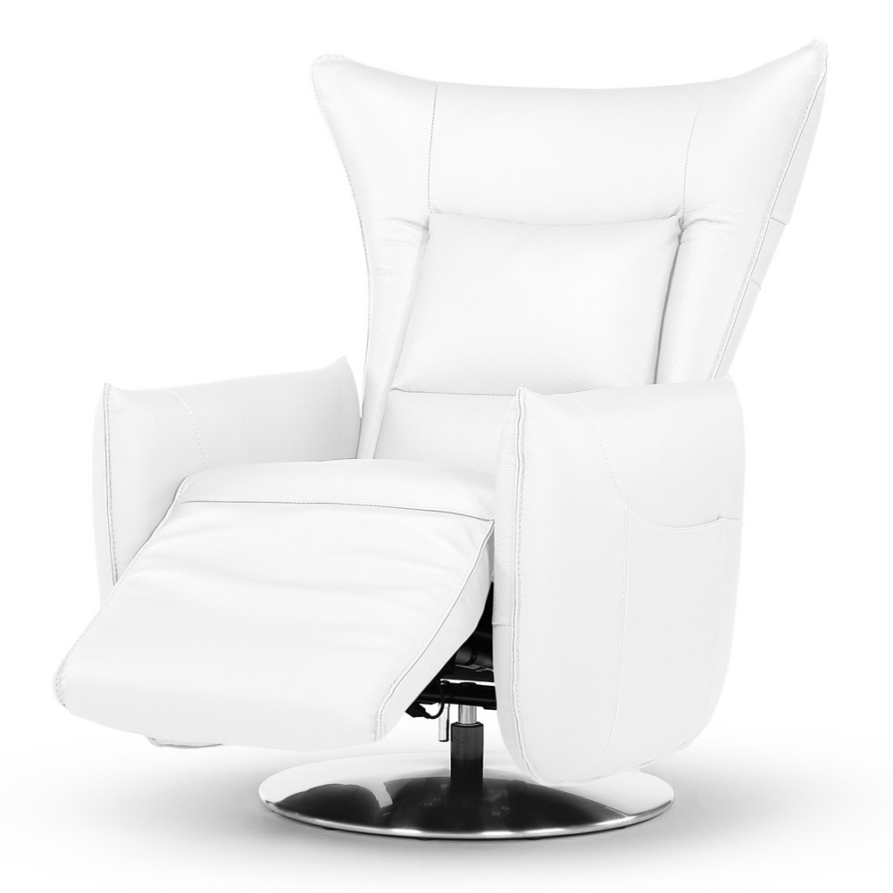 Hyland Reclining Leather Swivel Chair Zuri Furniture