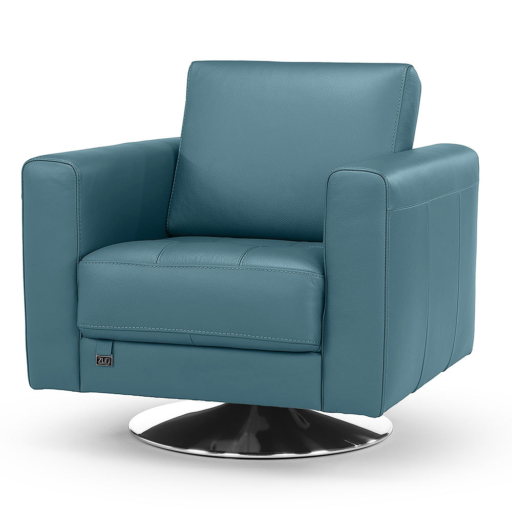 Laurent Leather Swivel Chair | Zuri Furniture