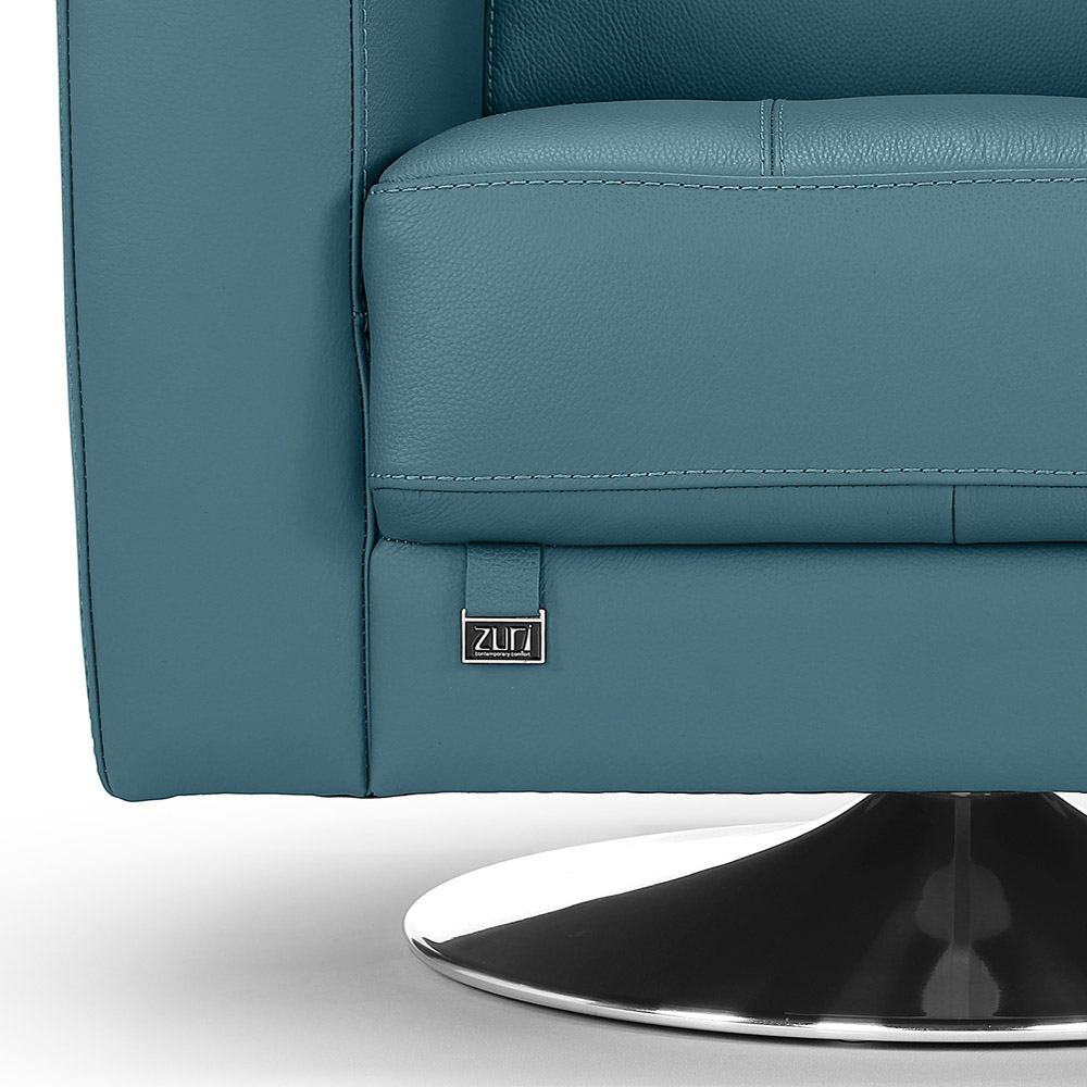 Laurent Leather Swivel Chair | Zuri Furniture