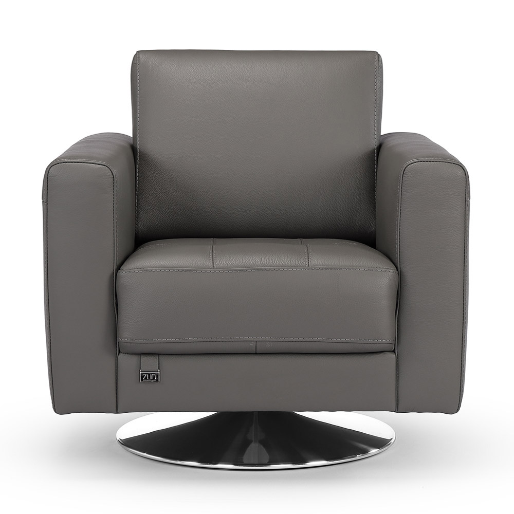 Laurent Leather Swivel Chair Zuri Furniture