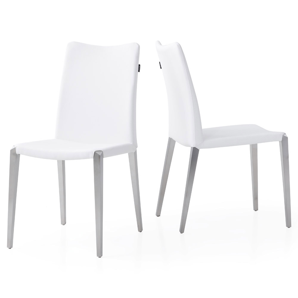 Jordan Dining Chair White / Brushed Stainless