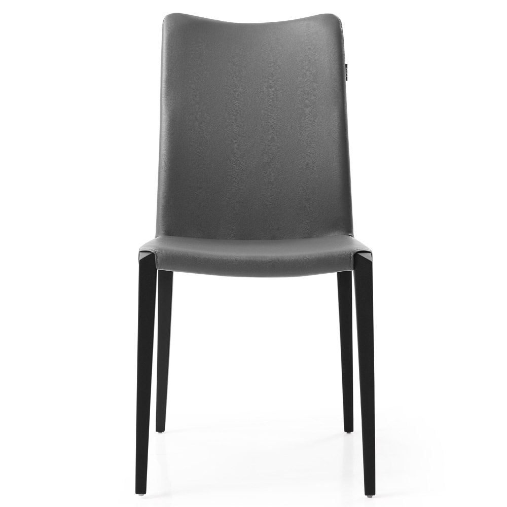 Jordan Dining Chair Dark Gray / Matte Black Steel