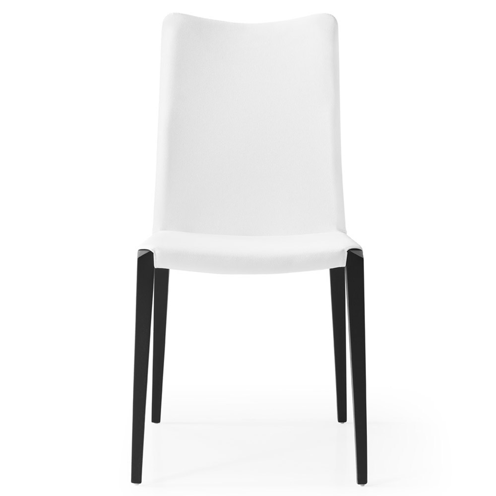 Jordan Dining Chair White / Matte Black Steel