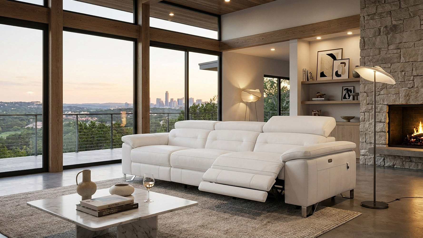 Monaco Reclining Leather Sofa | Zuri Furniture
