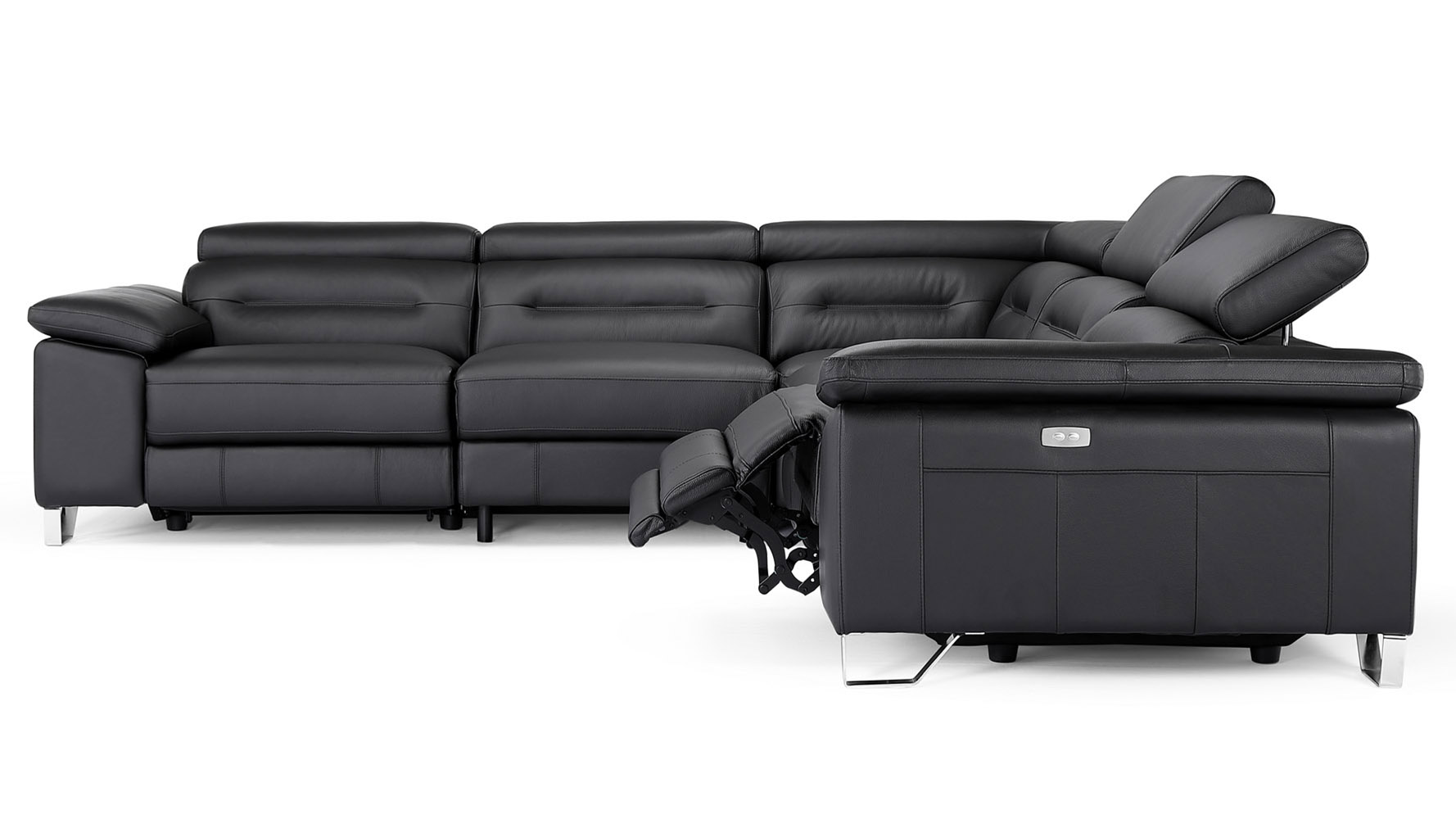 Monaco Reclining Leather L-Sectional | Zuri Furniture