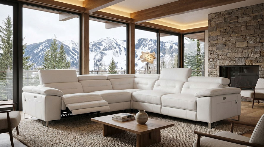 Monaco Reclining Leather L-Sectional | Zuri Furniture
