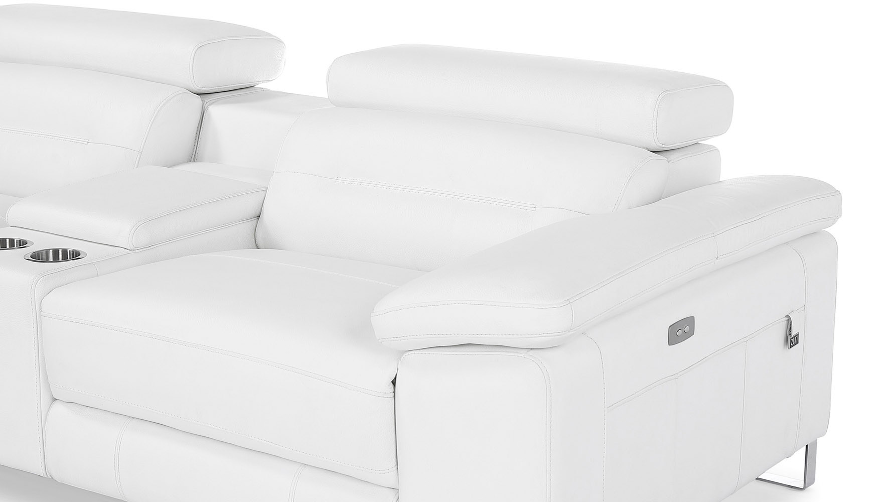 Monaco Reclining Sectional with Console - White