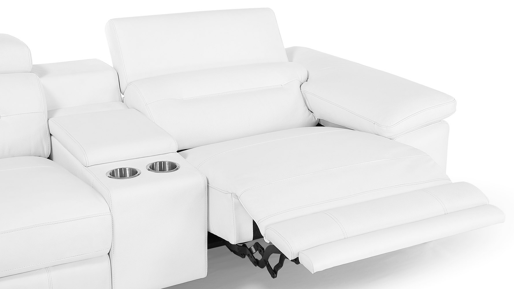 Monaco Reclining Sectional with Console - White