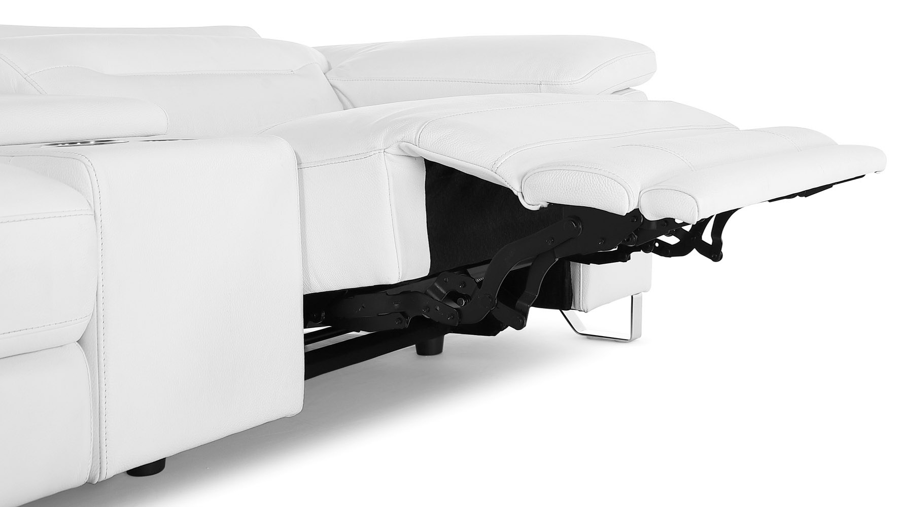 Monaco Reclining Sectional with Console - White