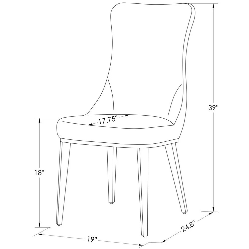 Norma White Dining Chair Polished Stainless Steel