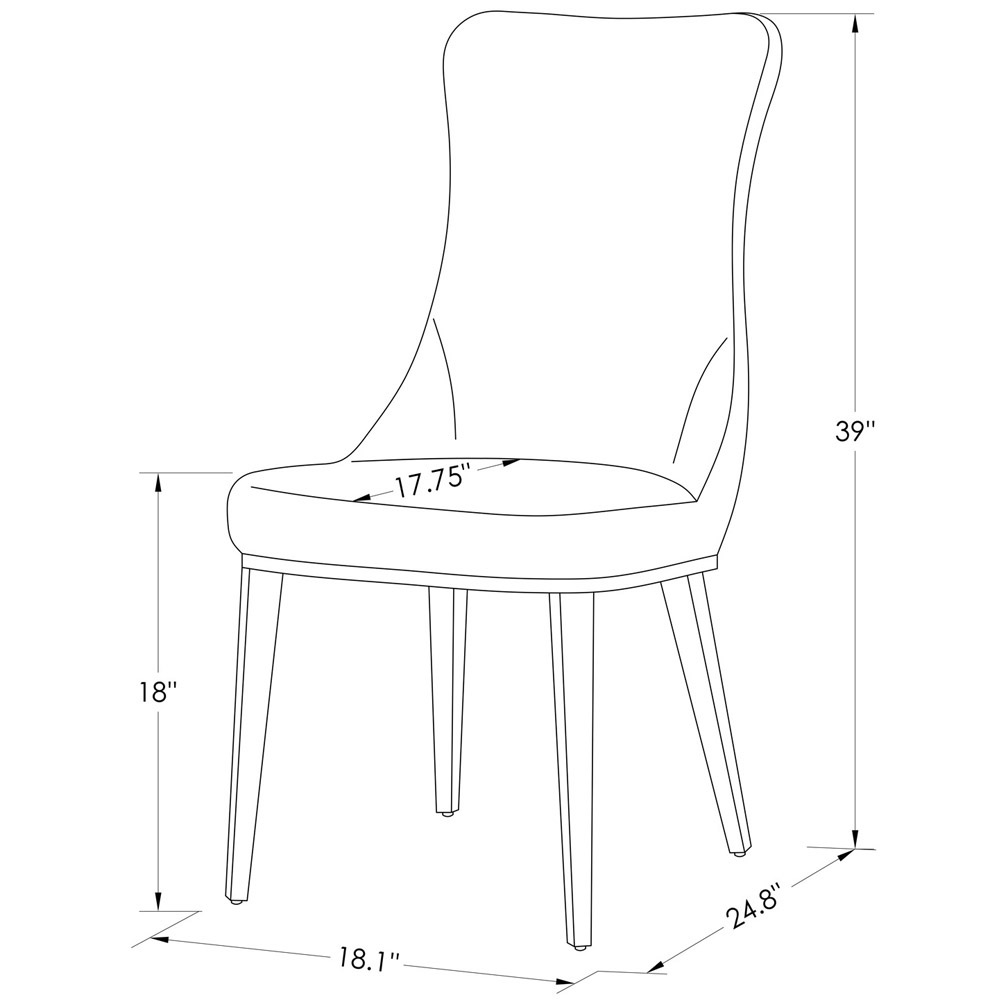 Norma Gray Dining Chair Brushed Stainless Steel