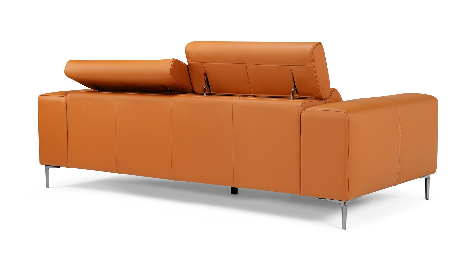Rousso Leather Loveseat - Orange | Zuri Furniture