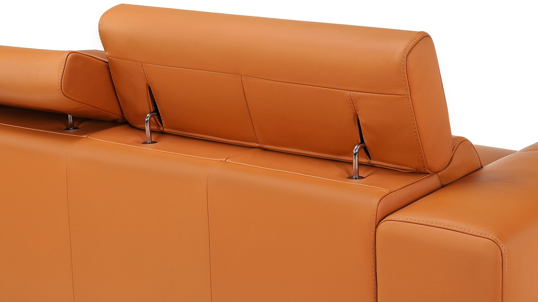 Rousso Leather Loveseat Orange Zuri Furniture