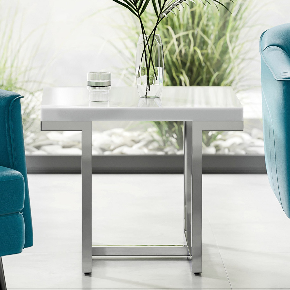 超話題新作 Straz_end_table_white_lacquer_ テーブル・チェア・ハンモック