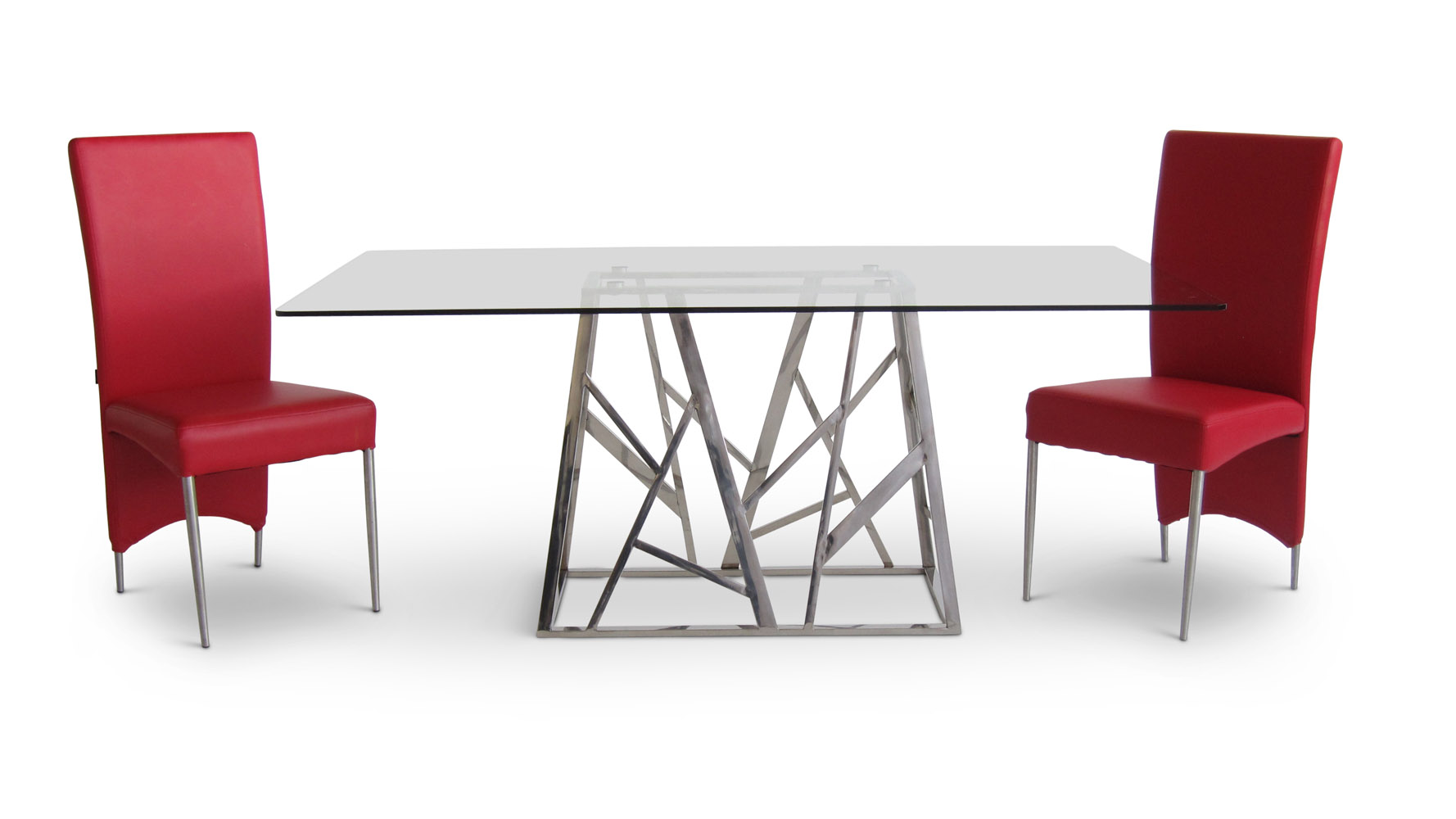 Addison Metal and Glass Rectangular Modern Dining Table | Zuri Furniture