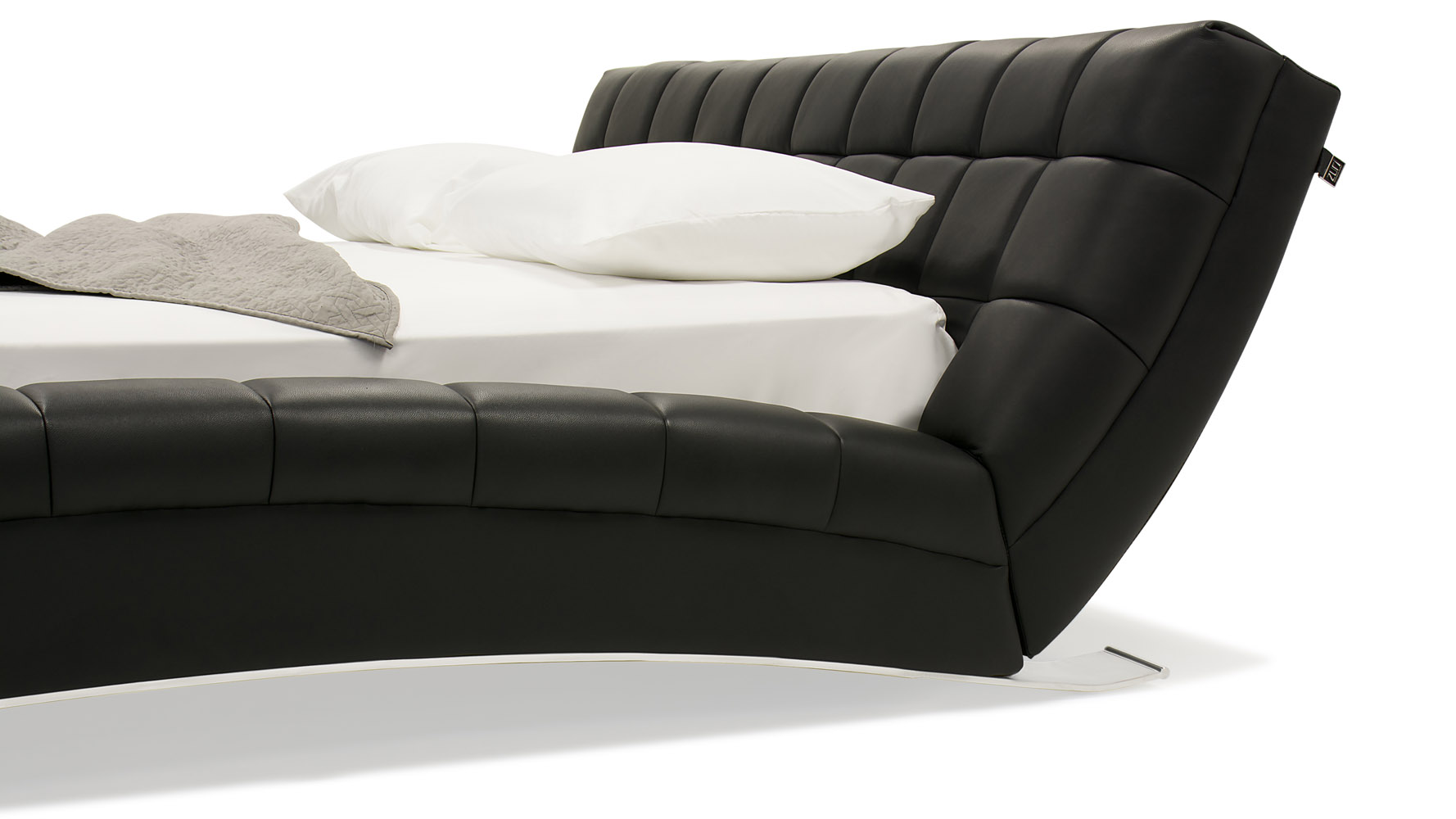 Adonis Leather Bed Black