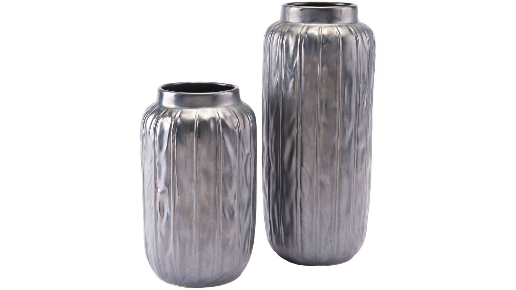 Antique Metallic Gray Large Vase