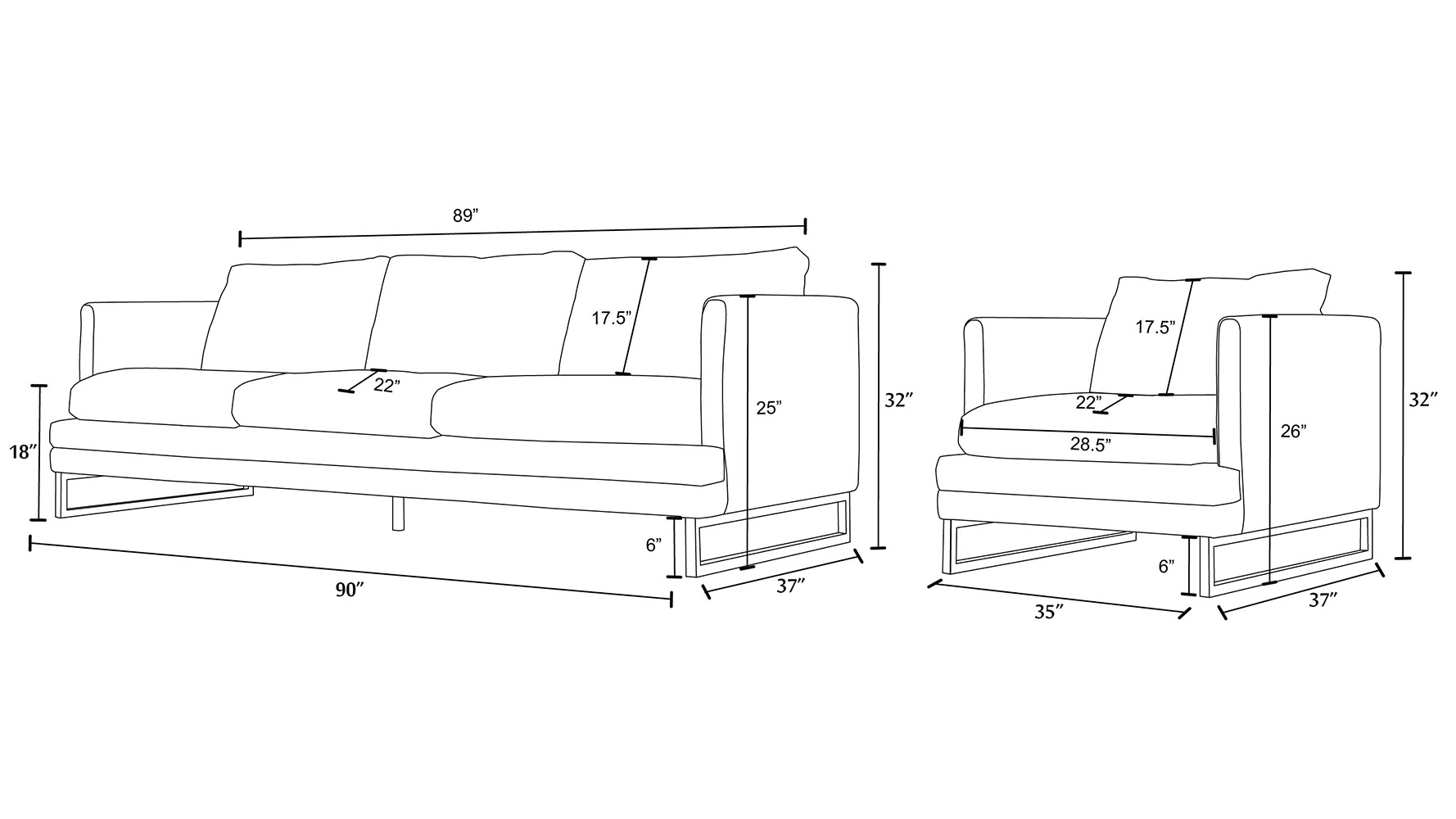 Brando Sofa Set With 2 Armchairs