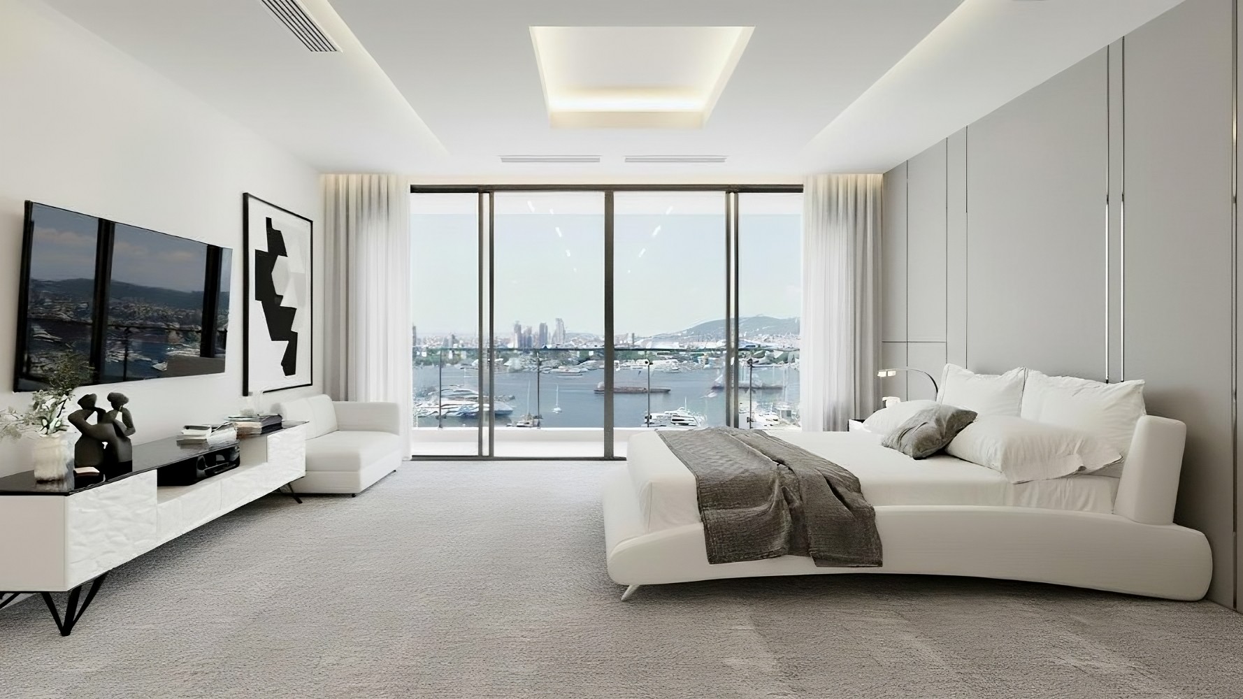 Cadillac White Microfiber Leather | Zuri Furniture