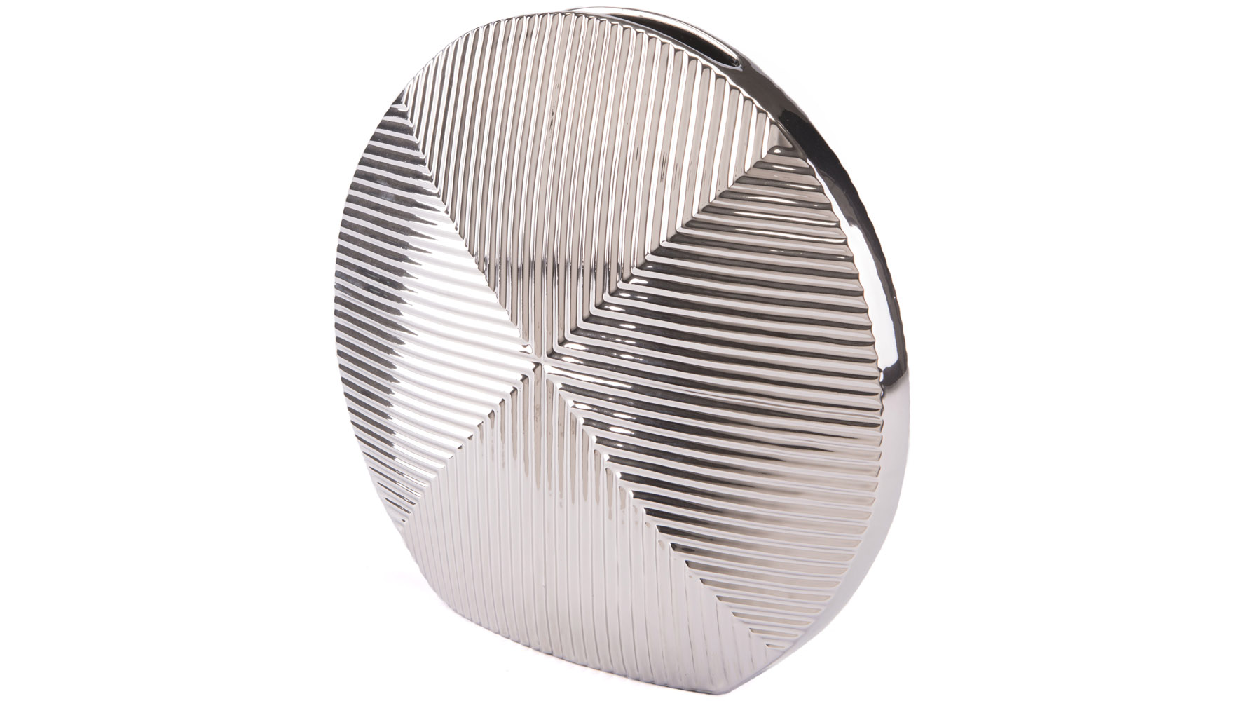 Discus Round Vase Large Silver Discus Round Vase Large Silver, Silver Round Vase
