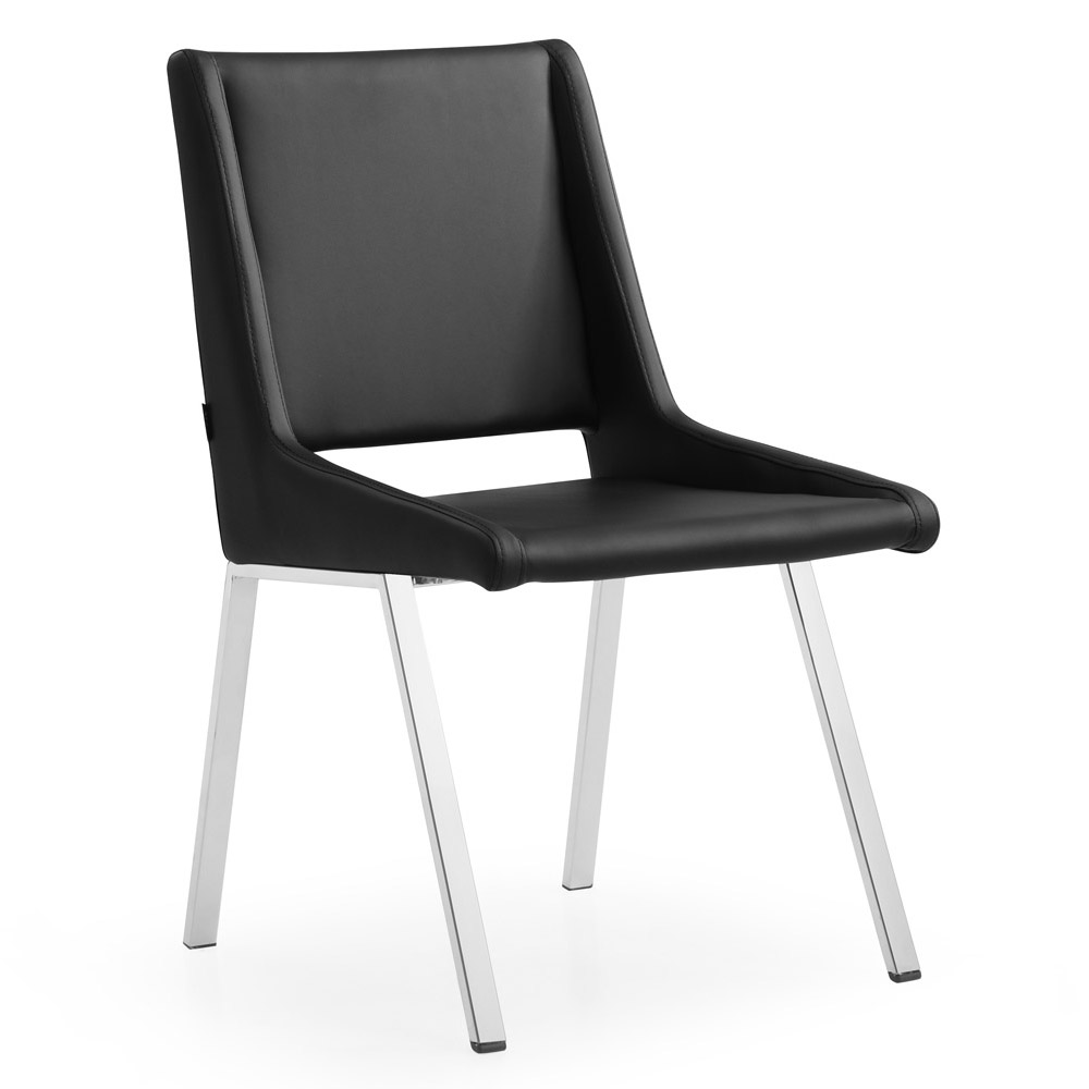 Fiore Modern Black Leatherette Dining Chair Zuri Furniture