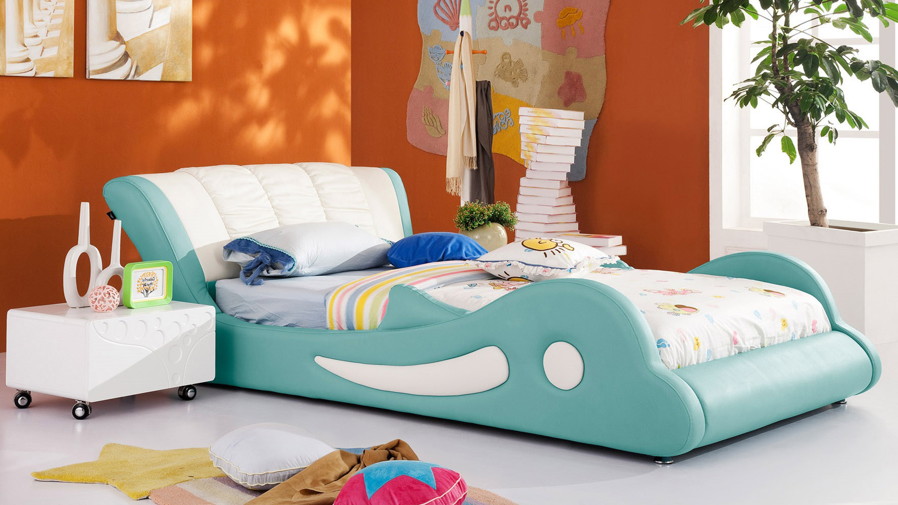 Flipper Leather Kids Bed