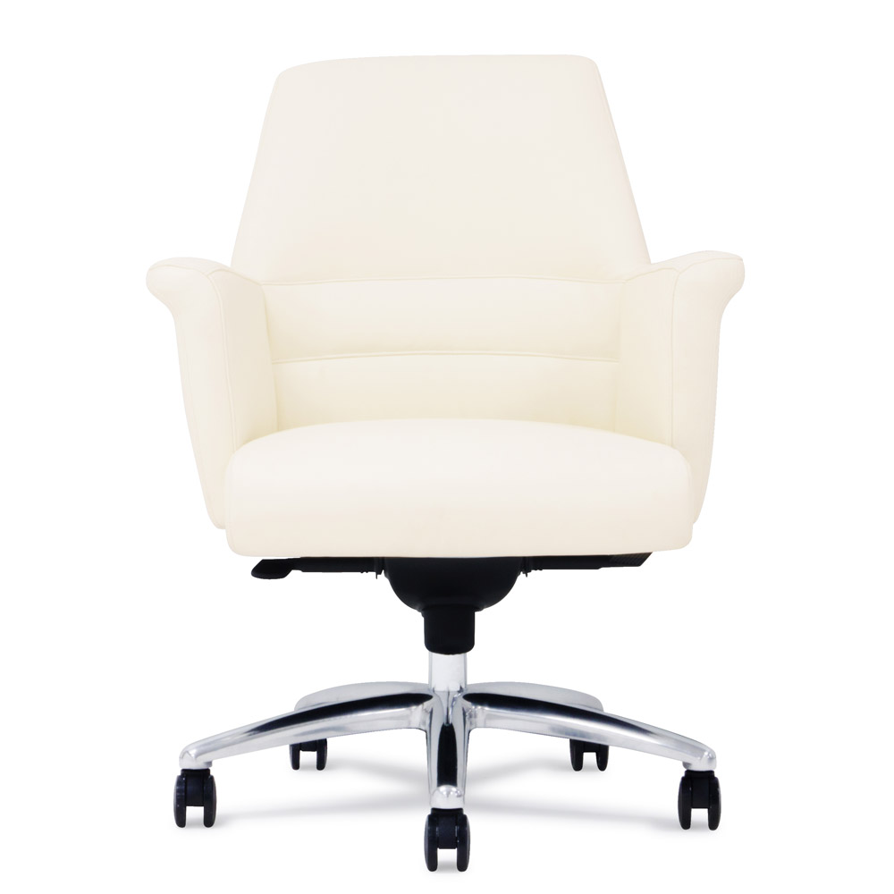 Geffen Genuine Leather Aluminum Base Low Back Executive Chair Zuri Select Reset Color