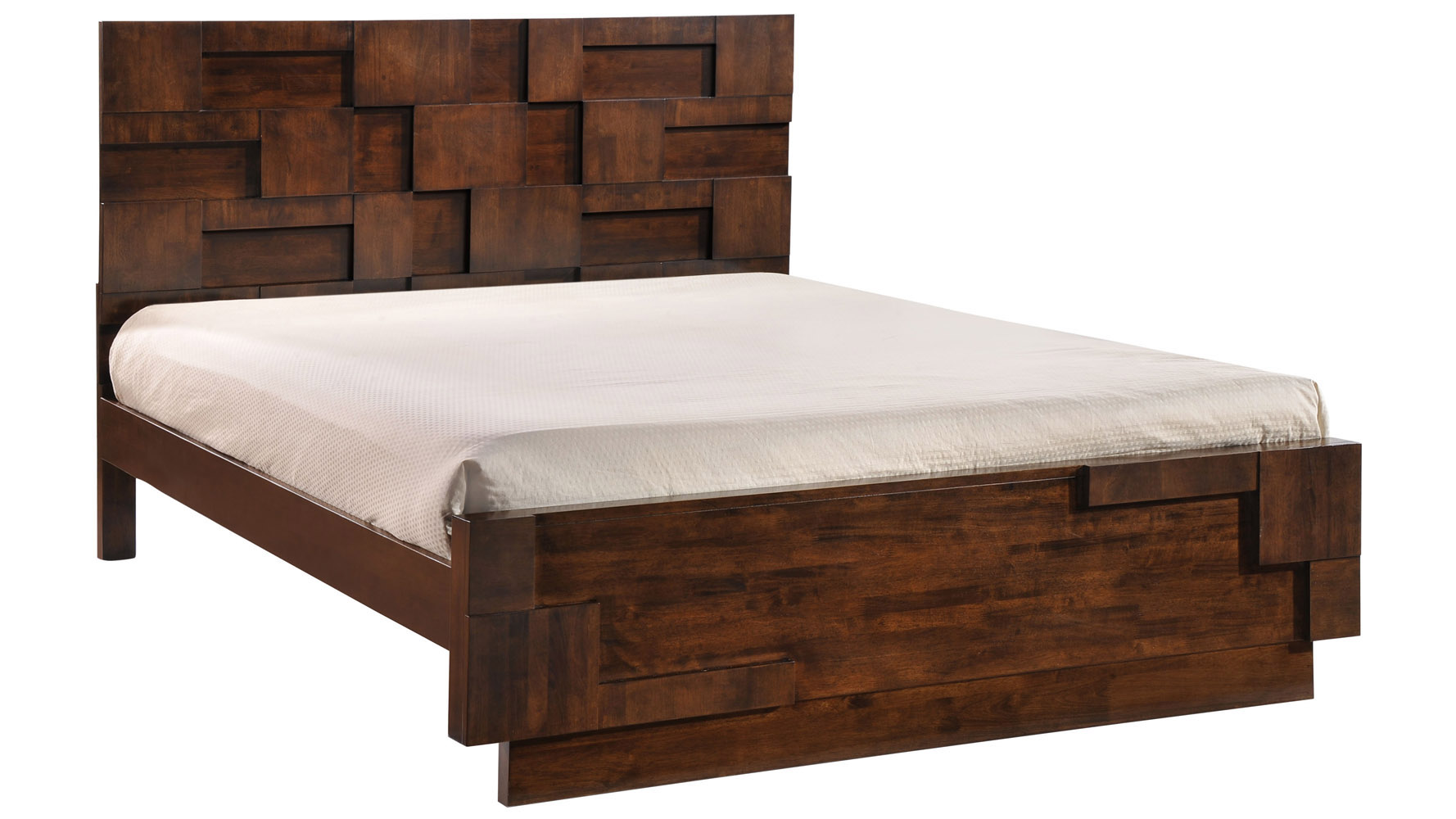 Rubberwood Bed Walnut Zuri Furniture Free
