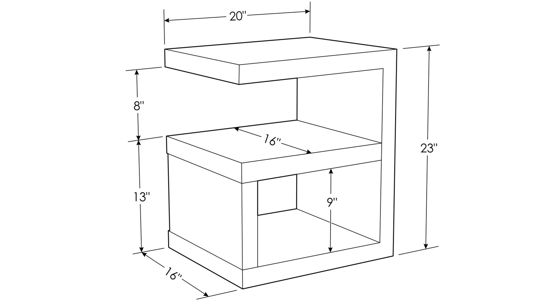 Jayden High Gloss Modern Side Table White Zuri Furniture