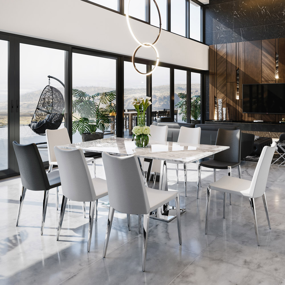 Jordan Dining Chair Black Polished Stainless