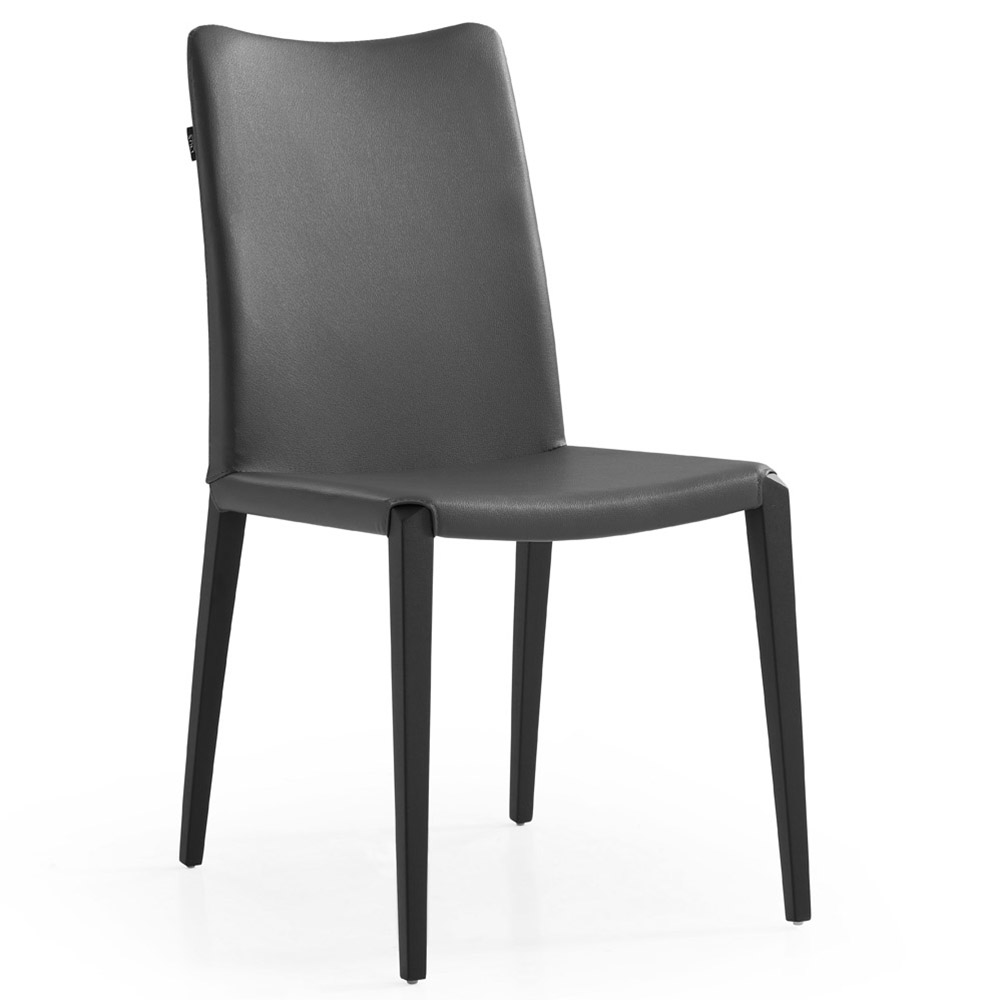 Jordan Dining Chair Dark Gray / Matte Black Steel