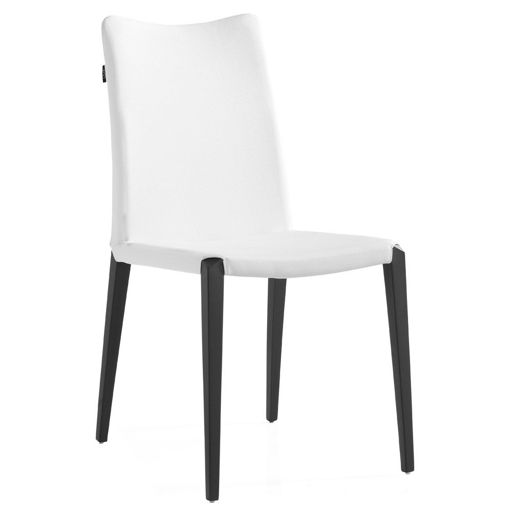 Jordan Dining Chair White / Matte Black Steel
