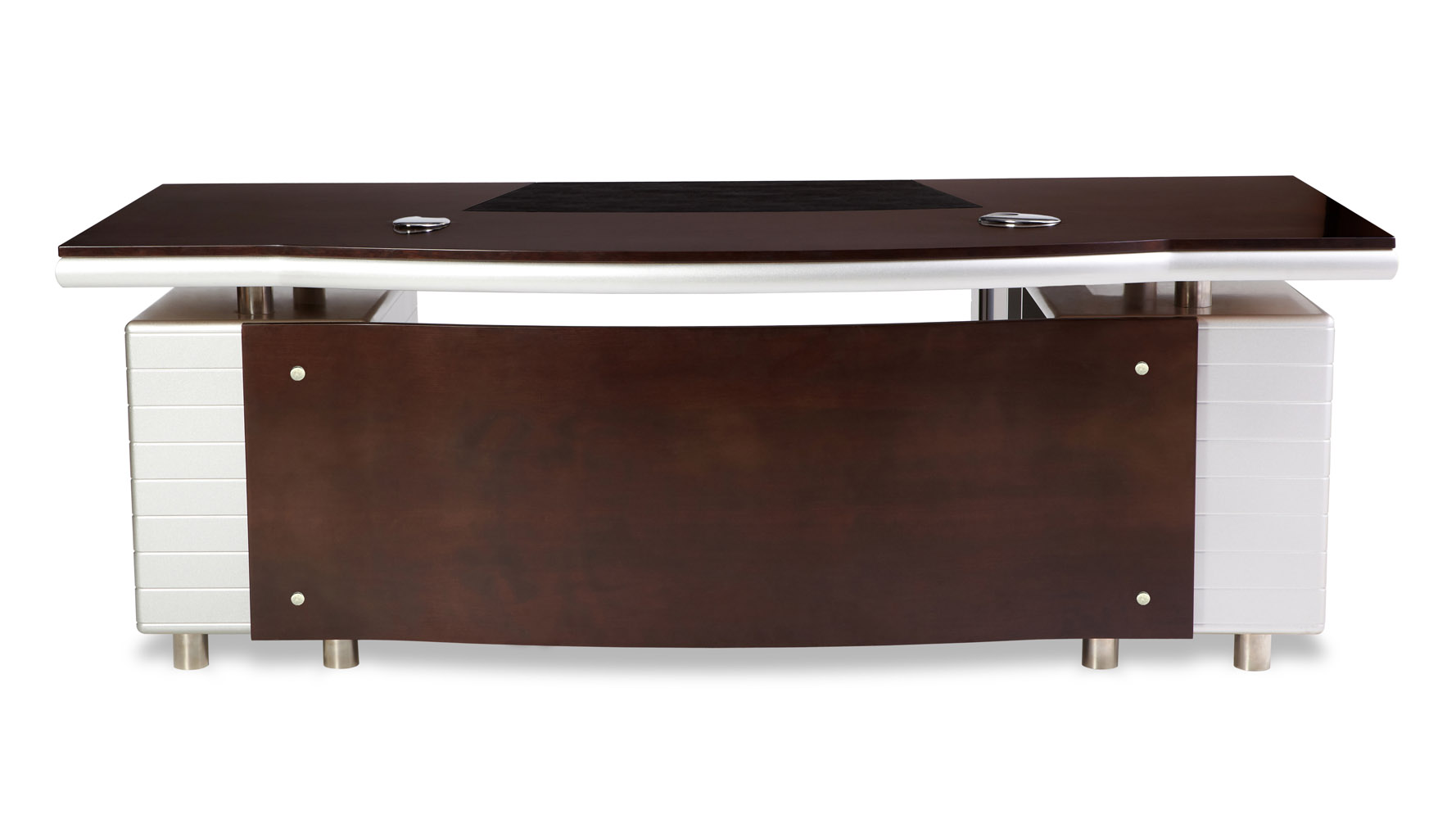 Kennedy Executive Desk With Silver Accents Zuri Furniture Next