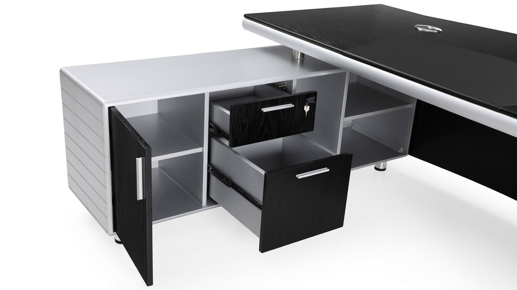 Kennedy Desk with Return - Black