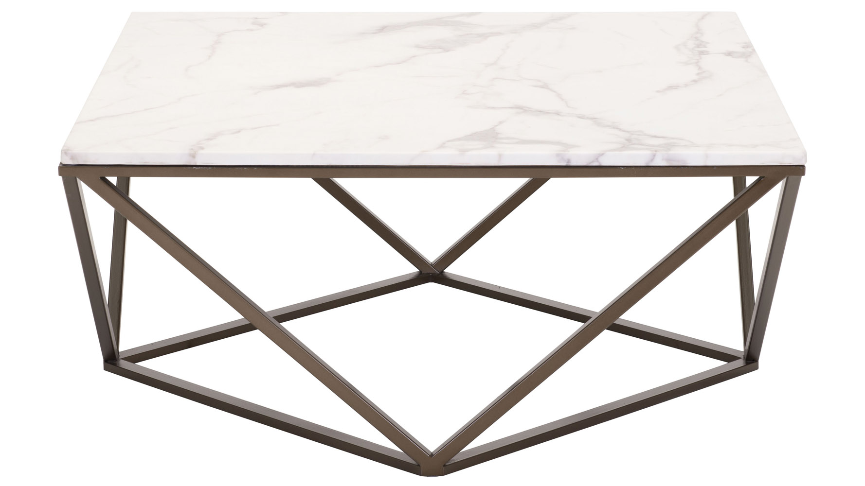 Klee Faux Marble Coffee Table Stone Antique Brass Zuri Furniture