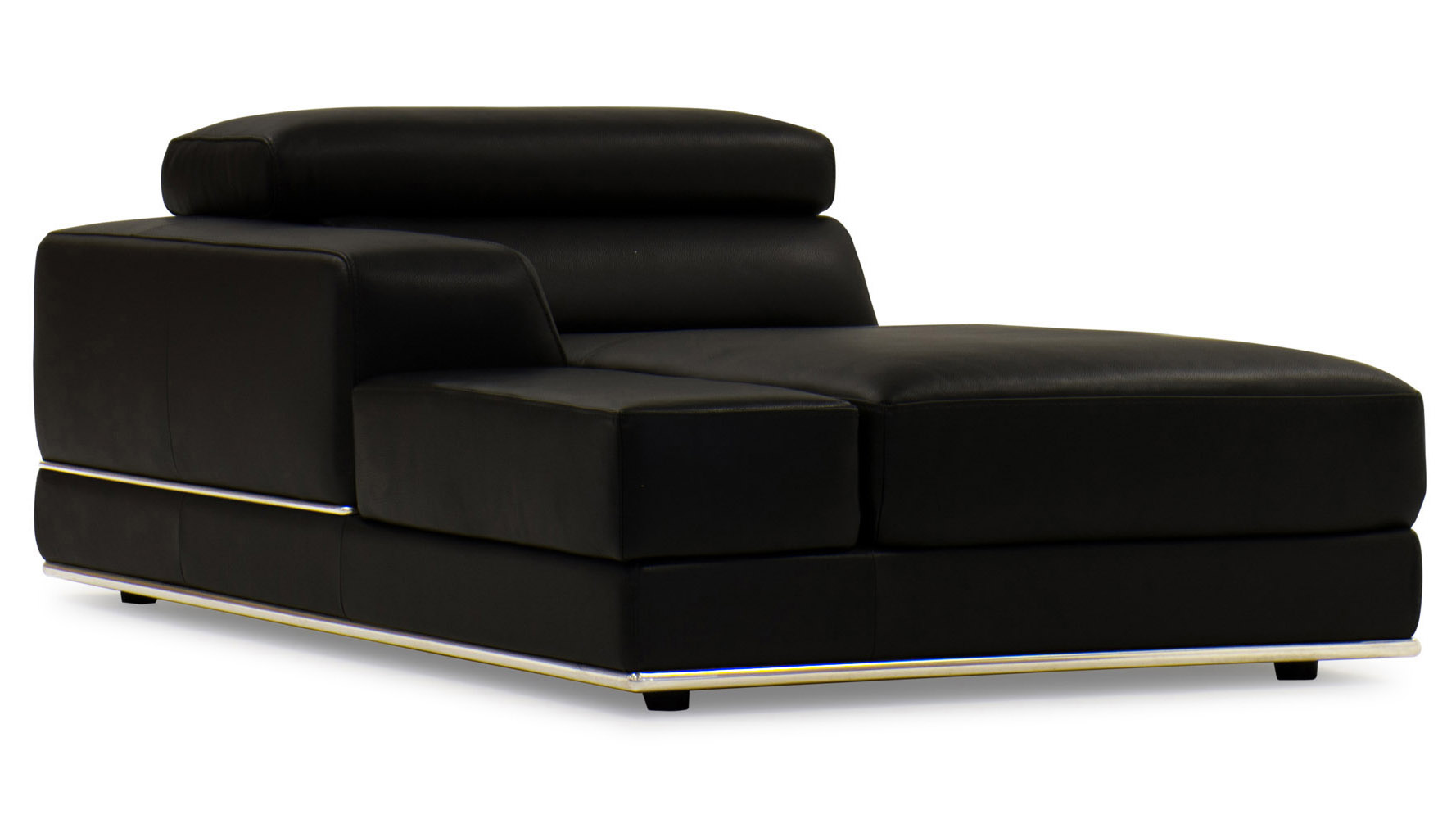 Wynn Black Leather Chaise Zuri Furniture Next