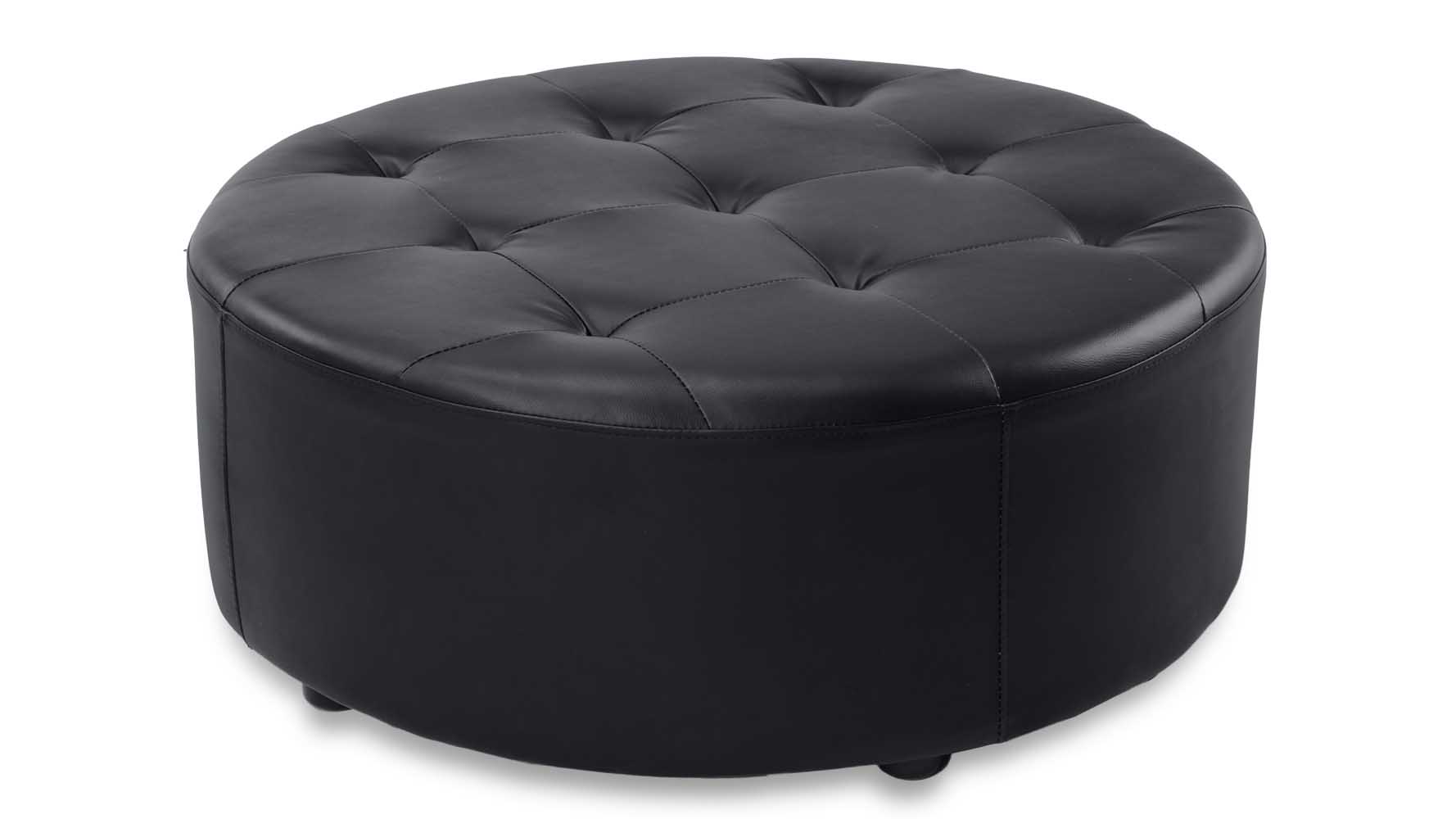 Lock Round Modern Tufted Ottoman Zuri Furniture - Lock Round Modern Tufted Ottoman Zuri Furniture