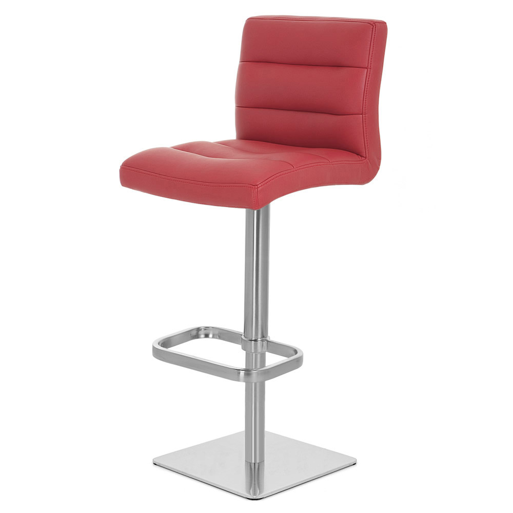 Red Lush Bar Stool Square Base