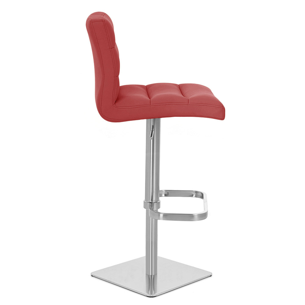 Bar Stool Square Base Zef Jam Red Lush Square Base Adjule Height Swivel Armless Bar Stool