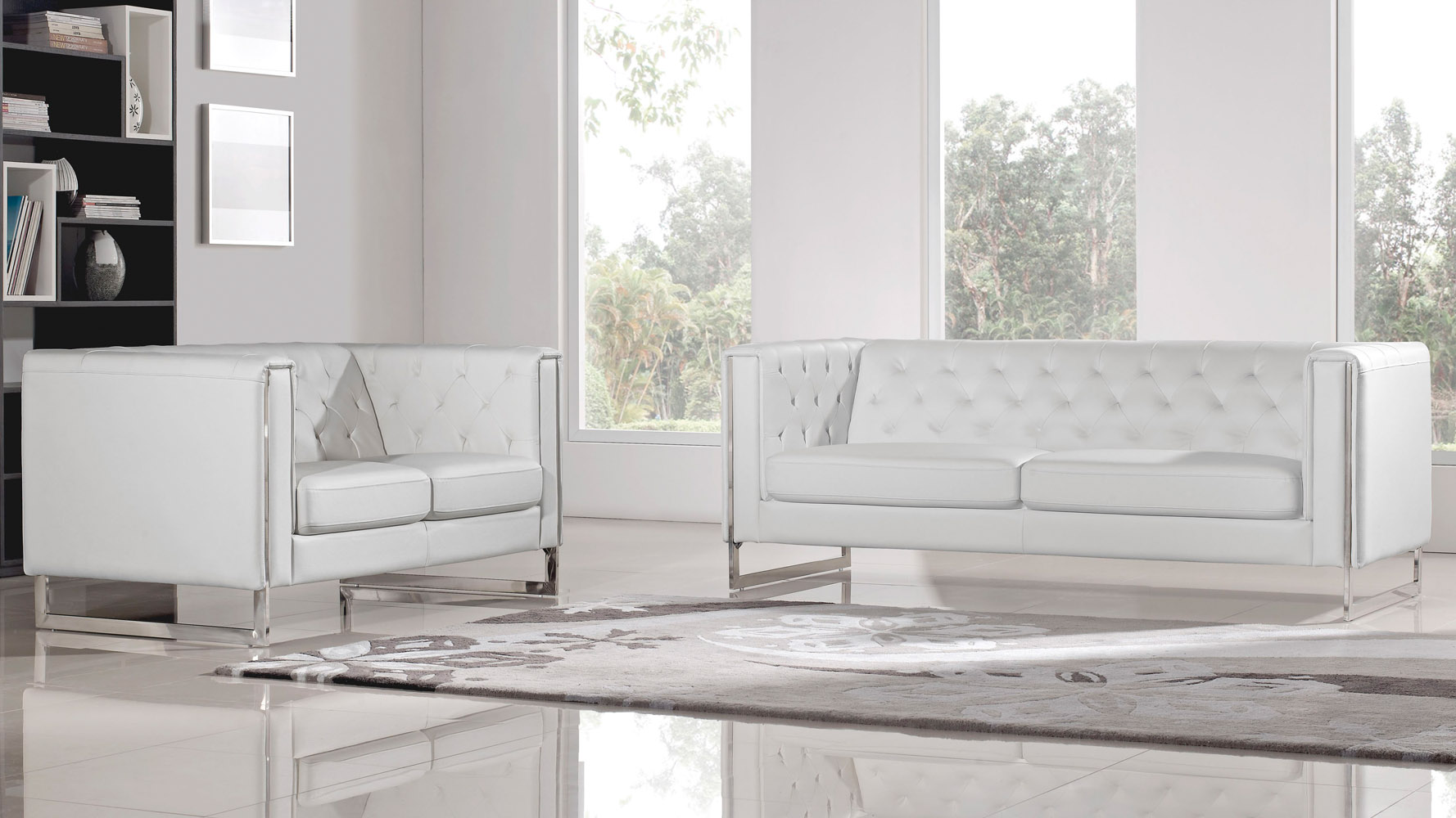 Easton Sofa And Loveseat Set White