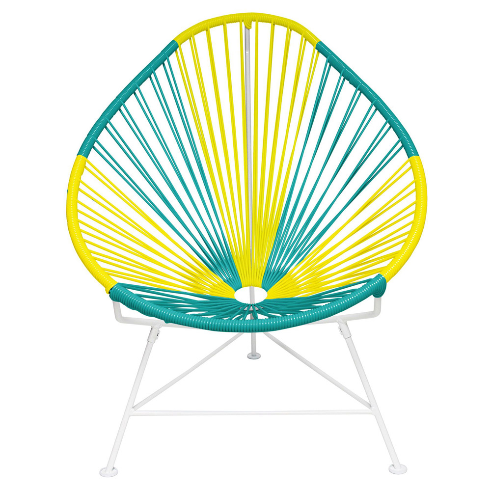 thumbnail image 2 of Acapulco Indoor Outdoor Steel Papasan Lounge Chair With Black Rope – Armen Living 2 of 14