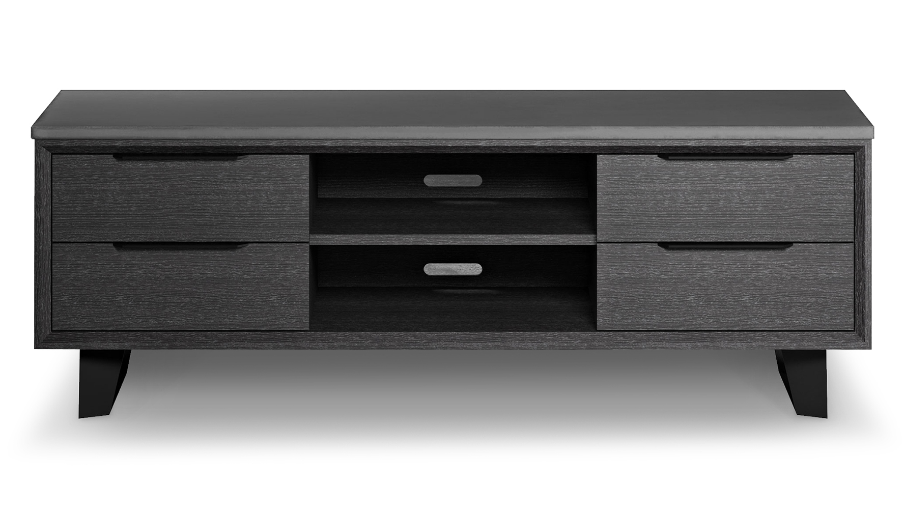 Modern Adal Media Cabinet Concrete On Gray Oak Zuri Furniture
