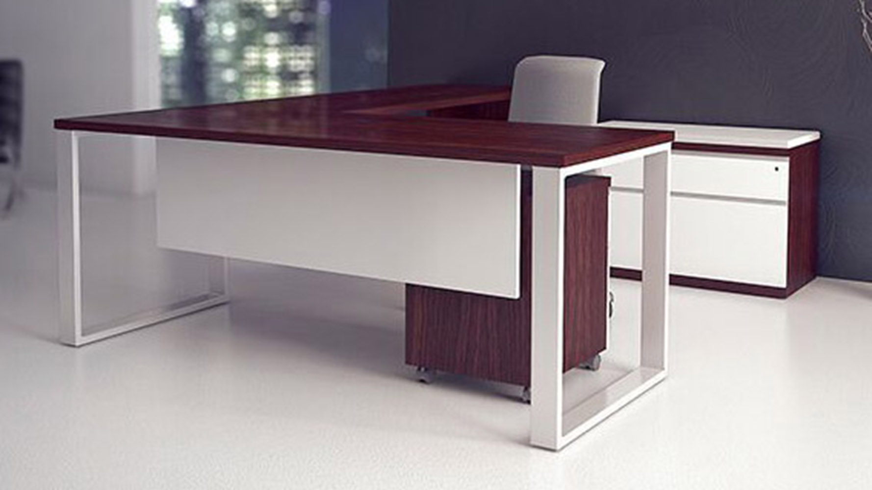 Modern At Two L Shaped Desk Pedestal Credenza Biedermeier