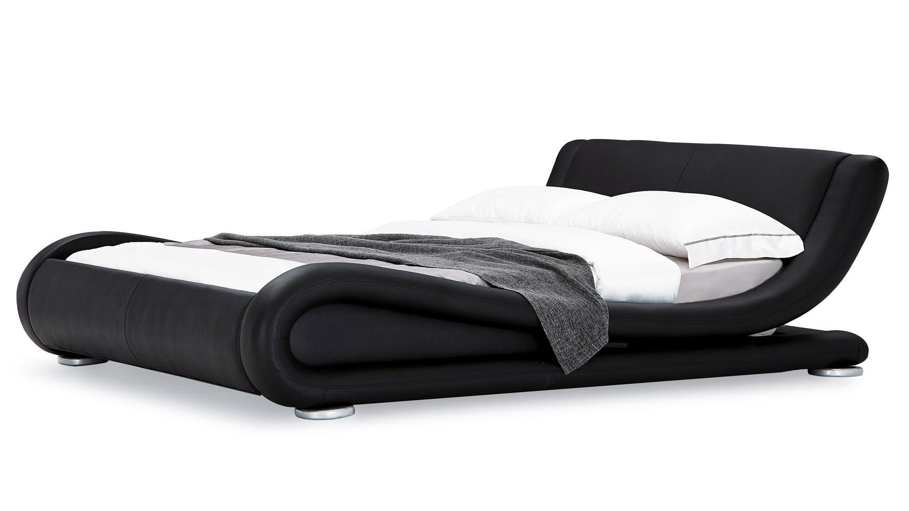 Marlo Leather Bed Black